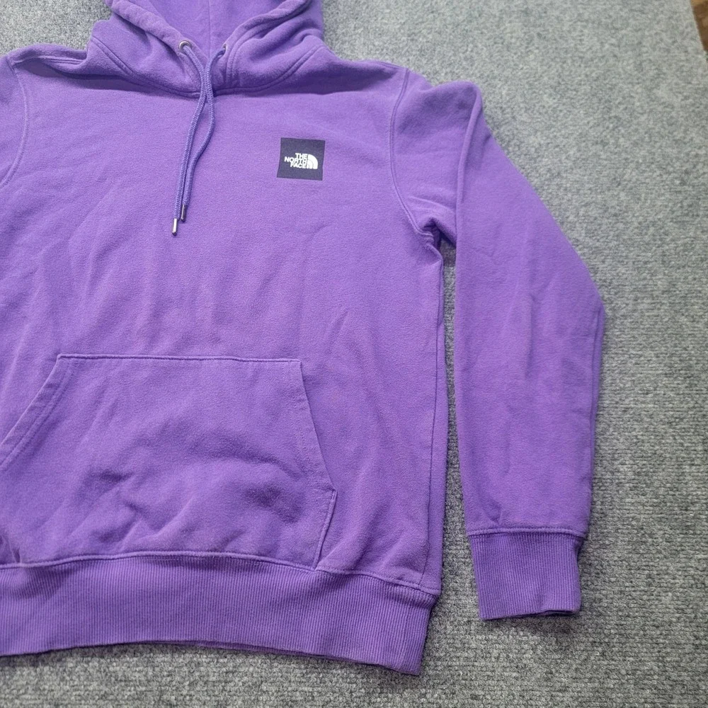 The North Face Mens Purple Box Logo Pullover Hoodie Sweatshirt Small NF0A3FRE